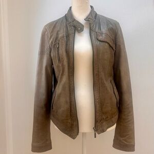 Vintage Cole Haan Gray Leather Jacket Size Small